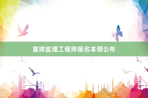 寰球监理工程师报名本领公布